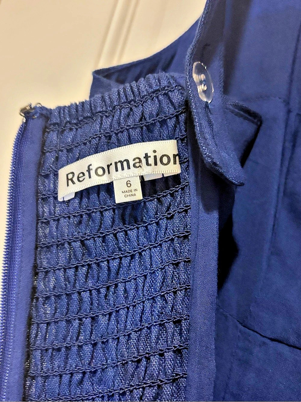 Reformation Midi Bodycon Dress in Blue Size 6 Like New - Picture 6 of 8
